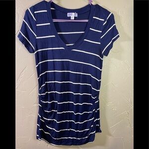 Juniper maternity shirt top blue with white stripes in size S.   E-18